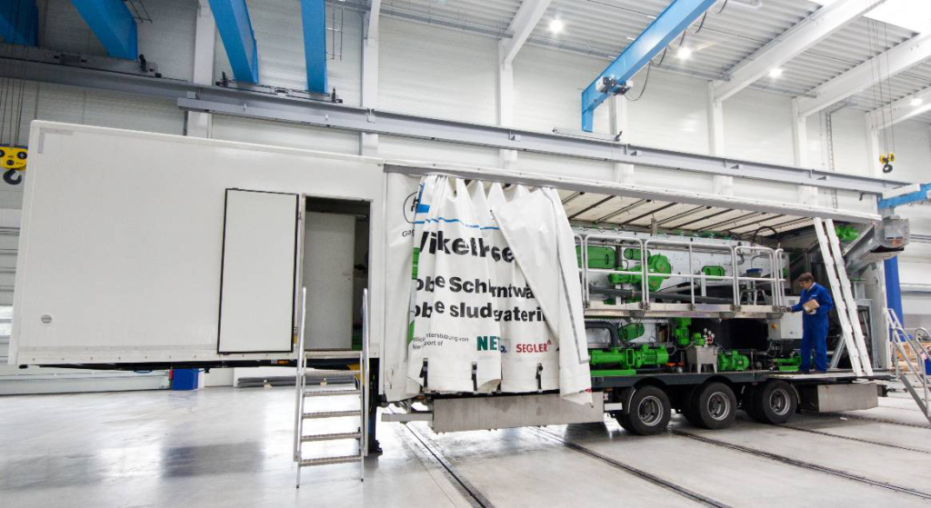 Mobiele testinstallatie zeefbandpers